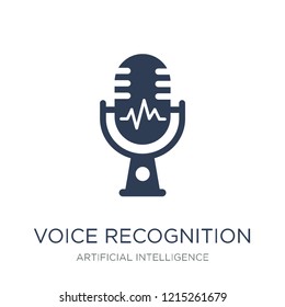 Voice recognition icon. Trendy flat vector Voice recognition icon on white background from Artificial Intelligence, Future Technology collection, vector illustration can be use for web and mobile, 