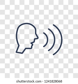 Voice recognition icon. Trendy linear Voice recognition logo concept on transparent background from Artificial Intellegence and Future Technology collection
