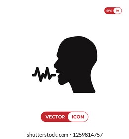 Voice recognition icon vector