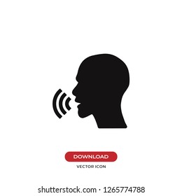 Voice recognition icon vector