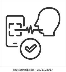 Voice Recognition Icon Vector Illustration Outline