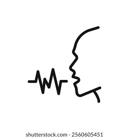 Voice recognition icon vector line logo art