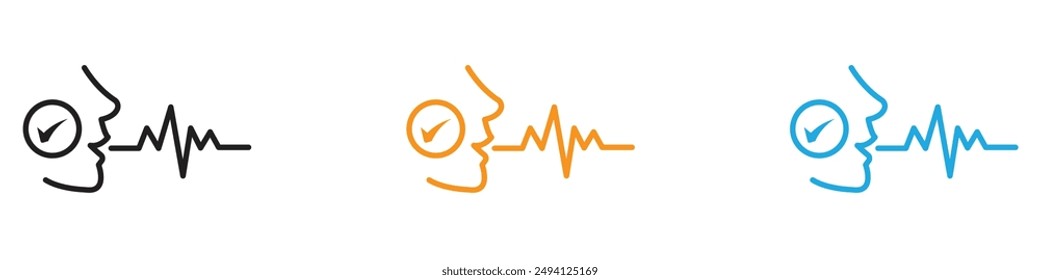 Colección de conjunto de logotipo de Vector de ícono de reconocimiento de voz para ui de App de Web