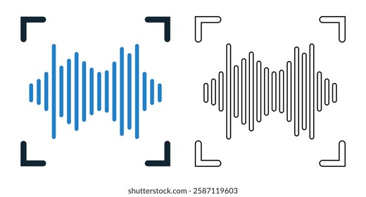 voice recognition icon vector with a modern and tech inspired design. Perfect for AI, speech detection, sound analysis, smart assistants, and biometric authentication