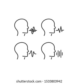 Voice recognition Icon vector sign isolated for graphic and web design. Voice control symbol template color editable on white background.