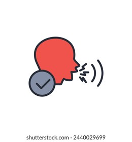 Icono de reconocimiento de voz. vector.Trazo editable.signo de estilo lineal para el uso de diseño web,logo.Ilustración de símbolo.