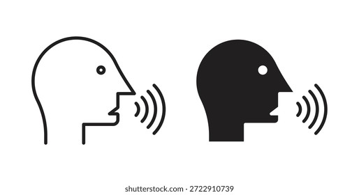 Icono de reconocimiento de voz para Web y App. Ilustración vectorial eps