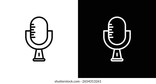 Iconos de reconocimiento de voz en estilo de línea. Trazos editables en blanco y negro