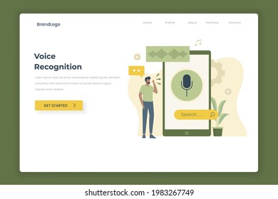 Voice recognition illustration landing page. Illustration for websites, landing pages, mobile applications, posters and banners.