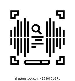 Symbolvektor für Spracherkennungszeile. Spracherkennungszeichen. isoliertes Kontursymbol, schwarze Illustration