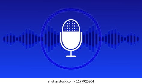 Voice recognition. The microphone and the sound wave.