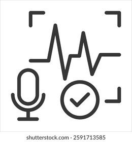 Voice Recognition Outline Icon Vector Illustration