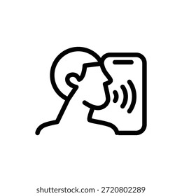 Diseño de Vector de contorno de reconocimiento de voz Bueno para el Web o el App móvil