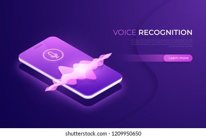 Voice recognition, personal ai assistant, search technology concept. Vector illustration.