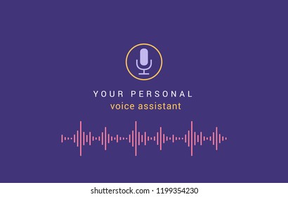 Voice recognition, search technology concept. Your personal voice assistant