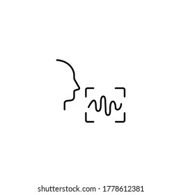 Voice recognition simple thin line icon vector illustration