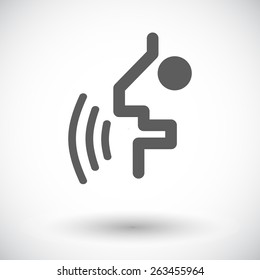 Voice Recognition. Single Flat Icon On White Background. Vector Illustration.