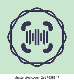 Símbolo de reconocimiento de voz Obra de arte de moda Diseño útil del círculo de Ilustración vectorial delicioso fondo colorido. eps
