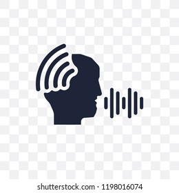 Voice recognition transparent icon. Voice recognition symbol design from Future technology collection.