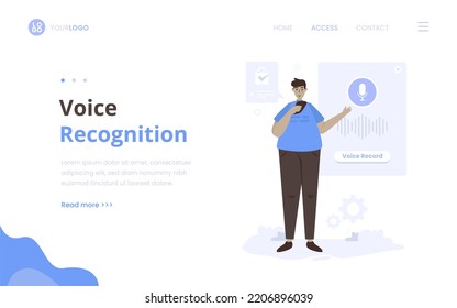 Voice Recognition To Unlock Passcode Or Login Access Permission Illustration Landing Page