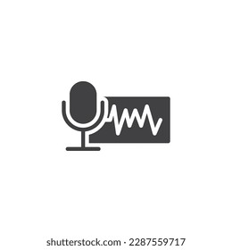 Voice recognition vector icon. filled flat sign for mobile concept and web design. Voice authentication glyph icon. Symbol, logo illustration. Vector graphics