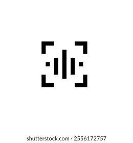 Voice recognition vector icon logo in pixel style