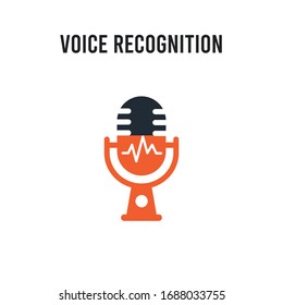 Voice recognition vector icon on white background. Red and black colored Voice recognition icon. Simple element illustration sign symbol EPS