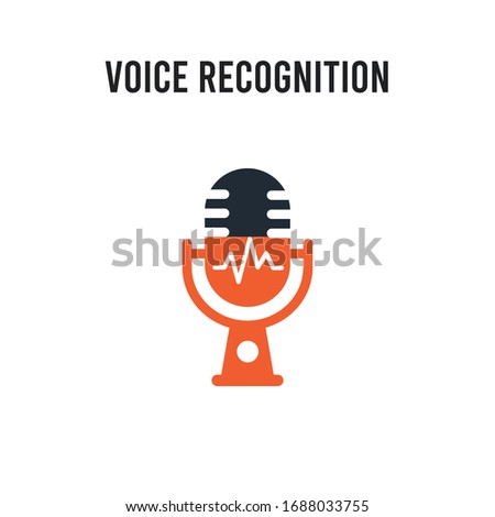 Voice recognition vector icon on white background. Red and black colored Voice recognition icon. Simple element illustration sign symbol EPS