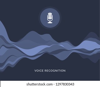 Voice recognition wave sound ai icon. Music microphone voice recognition car or phone.