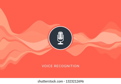 Voice recognition wave sound ai icon. Music microphone voice recognition car or phone.