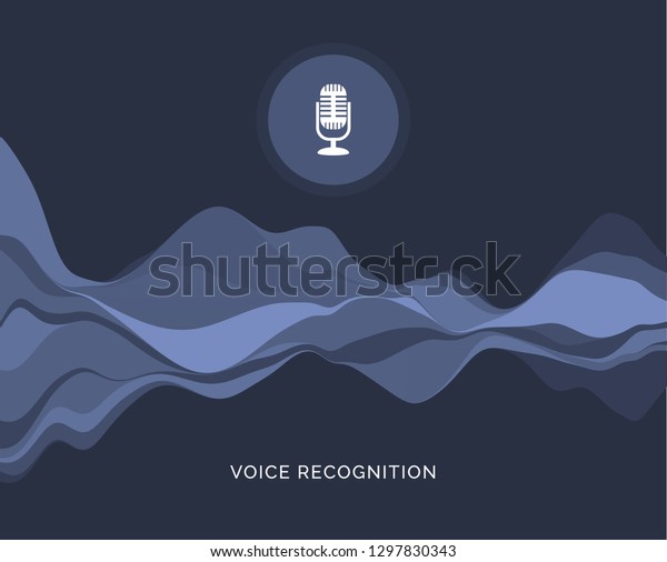 Voice recognition wave sound ai icon. Music\
microphone voice recognition car or\
phone.