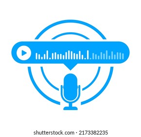 Voice, Record Audio Message, Speech Bubble. Messenger Chat Screen. Vector Stock Illustration.