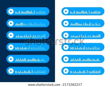 Voice, Record Audio message, speech bubble. Messenger chat screen. Vector stock illustration.