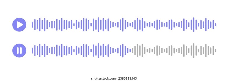 Voice record icon. Chat voice app. Wave speech record. Voice audio record vector icon. EPS 10