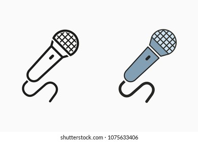 Voice record icon, mic symbol, sound music illustration