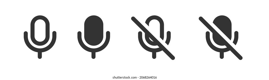 Voice record icon. Recorder symbol. Web microphone sign. Audio mic icon. Microphone simple illustration in vector flat style.