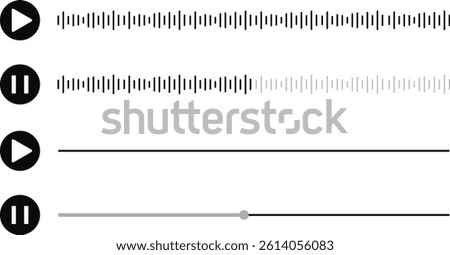 Voice record icon set. Different microphone collection. Podcast player symbol. Your brand podcast sign
