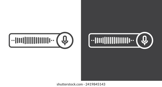 Voice record icon vector illustration in line style, Voice notes icon, Button message bubbles. chatroom. Record message for phone correspondence. Social media icon vector illustration. 