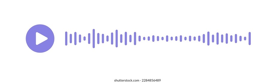 Voice record interface. Mobile messenger app sound wave of speech. Shape of mobile talk track. Audio chat soundwave line. Record music player. Equalizer icon with spectrum noise. Vector illustration.