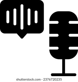 voice recorder glyph icon illustration vector