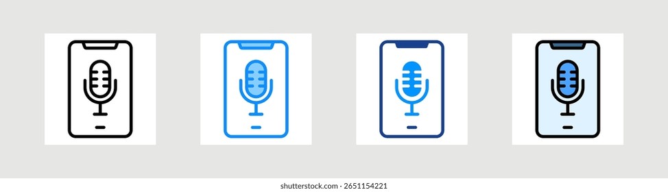 Voice Recorder Icon Collection Set Multiple Style