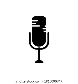 Icono de grabador de voz plano con ilustración vectorial - iconos vectoriales de estilo de silueta