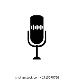 Voice-Recorder-Symbol flach mit Vektorgrafik - Silhouettensymbole
