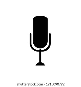 Icono de grabador de voz plano con ilustración vectorial - iconos vectoriales de estilo de silueta