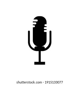 Icono de grabador de voz plano con ilustración vectorial - iconos vectoriales de estilo de silueta