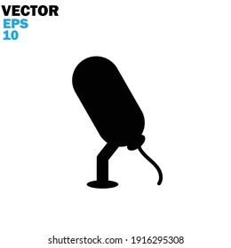 Voice recorder icon flat with vector illustration - silhouette style vector icons