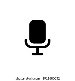 Voice recorder icon in glyph or solid black style. Vector