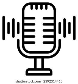 ilustración de icono de grabador de voz para aplicación web, etc