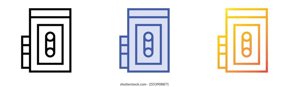 voice recorder icon. Linear, Blue Fill and Gradient Style Design Isolated On White Background