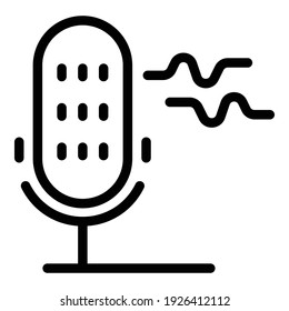 Voice recorder icon. Outline voice recorder vector icon for web design isolated on white background
